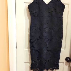 Black crochet lace dress in size 10(US) by Boohoo